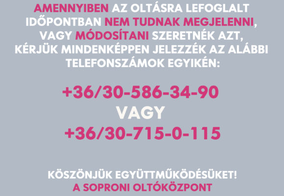 A Soproni Oltóközpont kérése